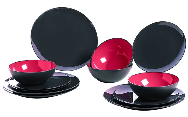 Melamine Set Grey-Line Lime 12 Dlg. 4 Melamine Set Grey-Line Lime 12 Dlg. - Afbeelding 2