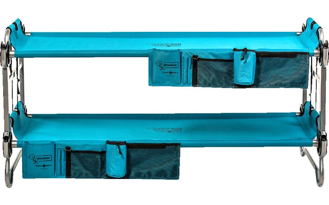 Disc-O-Bed Kid-O-Bunk Kinder Camping Stapelbed Incl. Zijvakken Blauw / Zilver 3 Disc-O-Bed Kid-O-Bunk Kinder Camping Stapelbed Incl. Zijvakken Blauw / Zilver