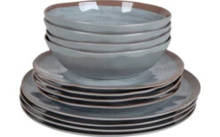 Bo-Camp Melamine Servies Set 12 St Bruin / Grijs
