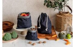 Nuts Innovations Groente- En Fruitzakjes Set Van 3 Gestreept Zwart/Wit -Berger 458082 3155727