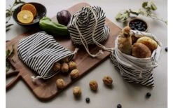 Berger 24 Nuts Innovations Groente- En Fruitzakjes Set Van 3 Gestreept Zwart/Wit