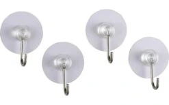 Wenko Static-Loc Nikkelhaak Muurhaak Transparant Set Van 4 -Berger 515927 3539176