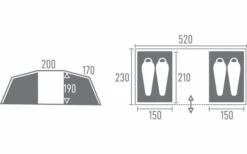 Tambu Bara Vis à Vis 4 Persoons Familie Tent Marine Blauw