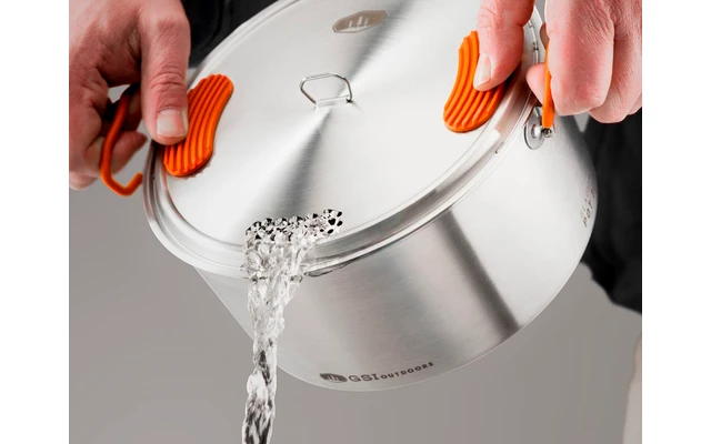 GSI Roestvrij Base Camper Medium Kookset 6 Stuks 2 Potten 2 / 3 Liter Koekenpan 22,8 Cm 5 GSI Roestvrij Base Camper Medium Kookset 6 Stuks 2 Potten 2 / 3 Liter Koekenpan 22,8 Cm - Afbeelding 3