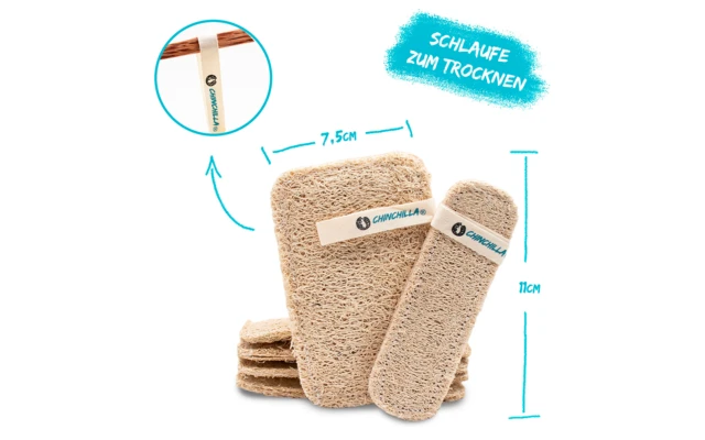 Chinchilla Luffa Spoelsponzen Herbruikbaar 7 Stuks 4 Chinchilla Luffa Spoelsponzen Herbruikbaar 7 Stuks - Afbeelding 2