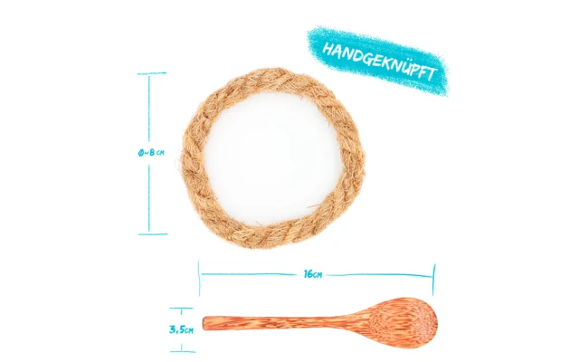 Chinchilla Kokosnootschalen Met Lepel En Houder Set Van 2 8 Chinchilla Kokosnootschalen Met Lepel En Houder Set Van 2 - Afbeelding 6