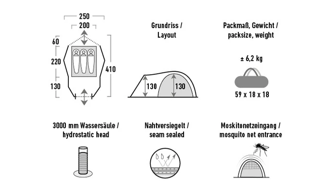High Peak Alfena 3.0 Koepeltent 3 Personen 4 High Peak Alfena 3.0 Koepeltent 3 Personen - Afbeelding 2