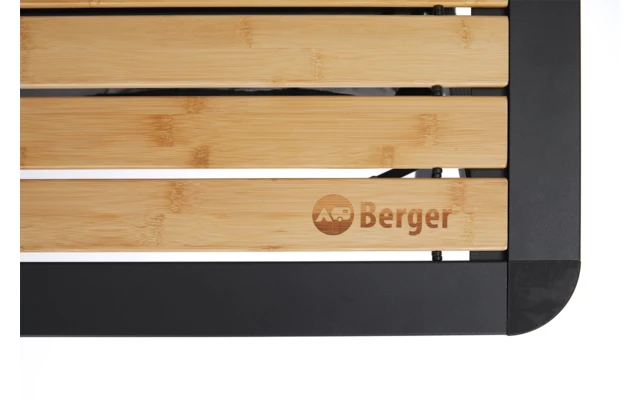 Berger Aluminium Bamboe Roltafel Zwart 4 Berger Aluminium Bamboe Roltafel Zwart - Afbeelding 2