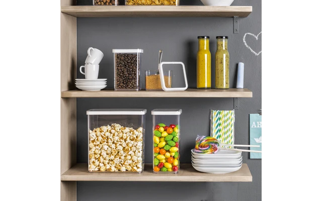 Rotho Loft Premium Rechthoekige Voorraadpot 2,1 Liter Maretak Groen 4 Rotho Loft Premium Rechthoekige Voorraadpot 2,1 Liter Maretak Groen - Afbeelding 2