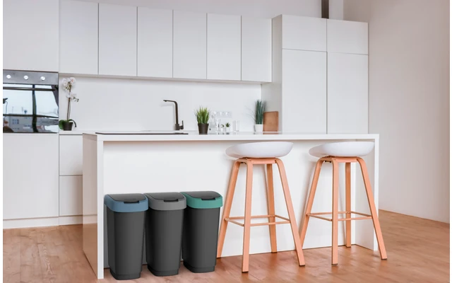 Rotho Twist Afvalbak Met Draaibaar En Scharnierend Deksel 25 Liter Donker Zilver 9 Rotho Twist Afvalbak Met Draaibaar En Scharnierend Deksel 25 Liter Donker Zilver - Afbeelding 7