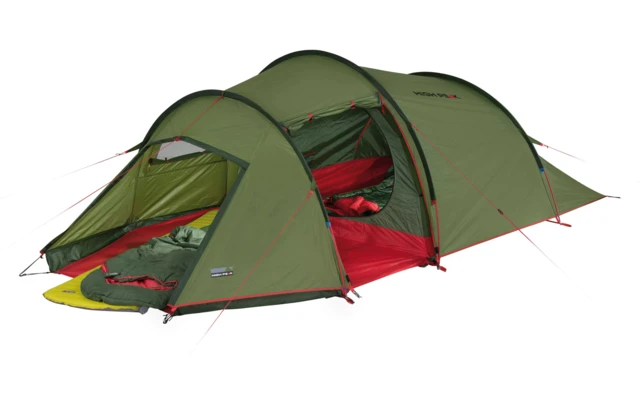 High Peak Falcon 3 LW Lichtgewicht 3-persoons Tunneltent Aluminium Stokken Olijf/rood 3 High Peak Falcon 3 LW Lichtgewicht 3-persoons Tunneltent Aluminium Stokken Olijf/rood