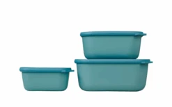Mepal Cirqula Multi Bowl Set Rechthoekig Hoog 3 Stuks 750 / 1500 / 3000 Ml Nordic Green -Berger 752733 5025411
