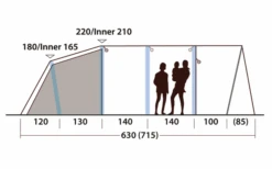 Outwell Hayward Lake 5ATC Opblaasbare Tunneltent 5 Personen -Berger 789713 5206553